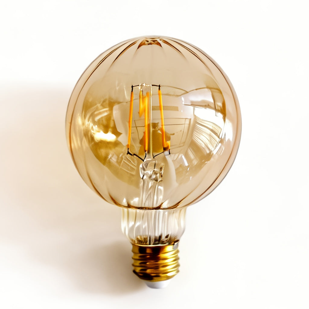 1-pack, vintage LED bulb wave gold tone 4W 120V E26 Edison classic decorative bulb 2700Kelvin warm light amber glass clear glass