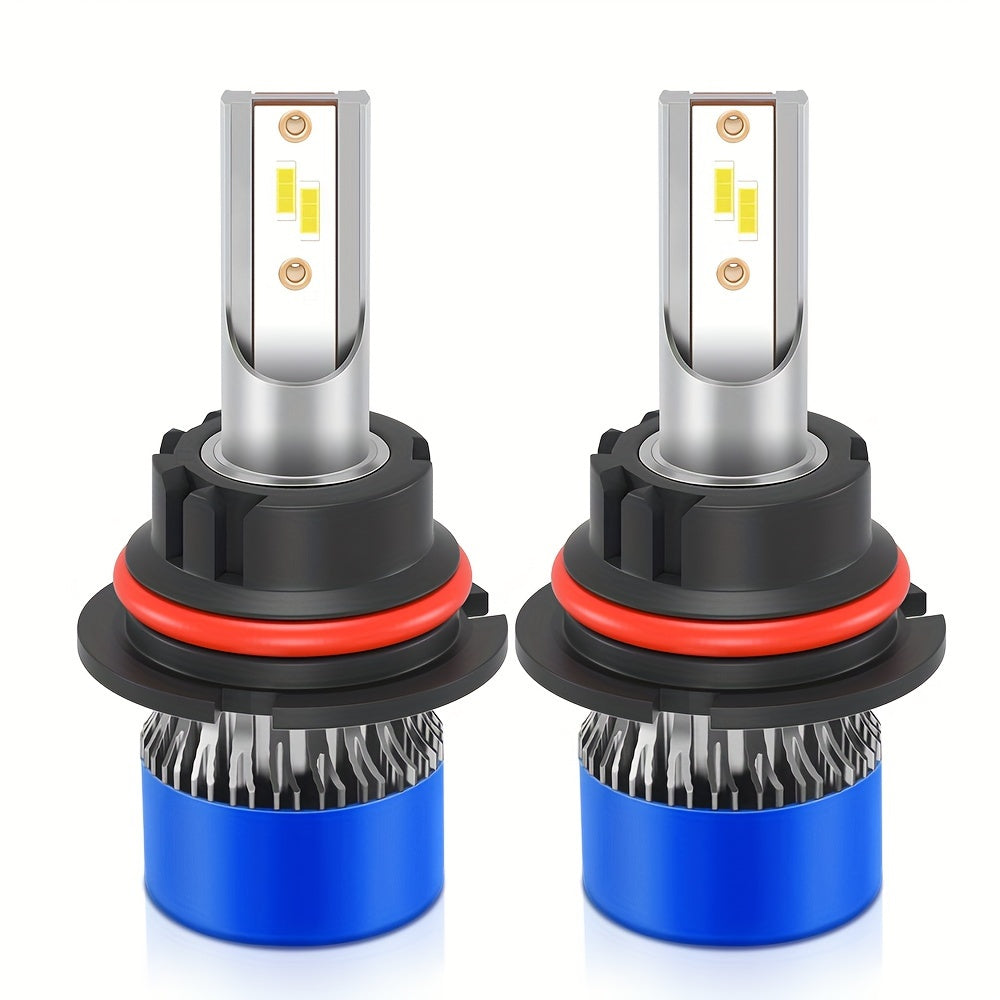 2Pcs H1 H7 H11 9005 9006 9012 H4 H13 9007 9004 LED Car Headlights, Brightness 3570 CSP Chip 6000K White Light 60000 Lumens 200W High/Low Beam Fog Light Fast Heat Dissipation