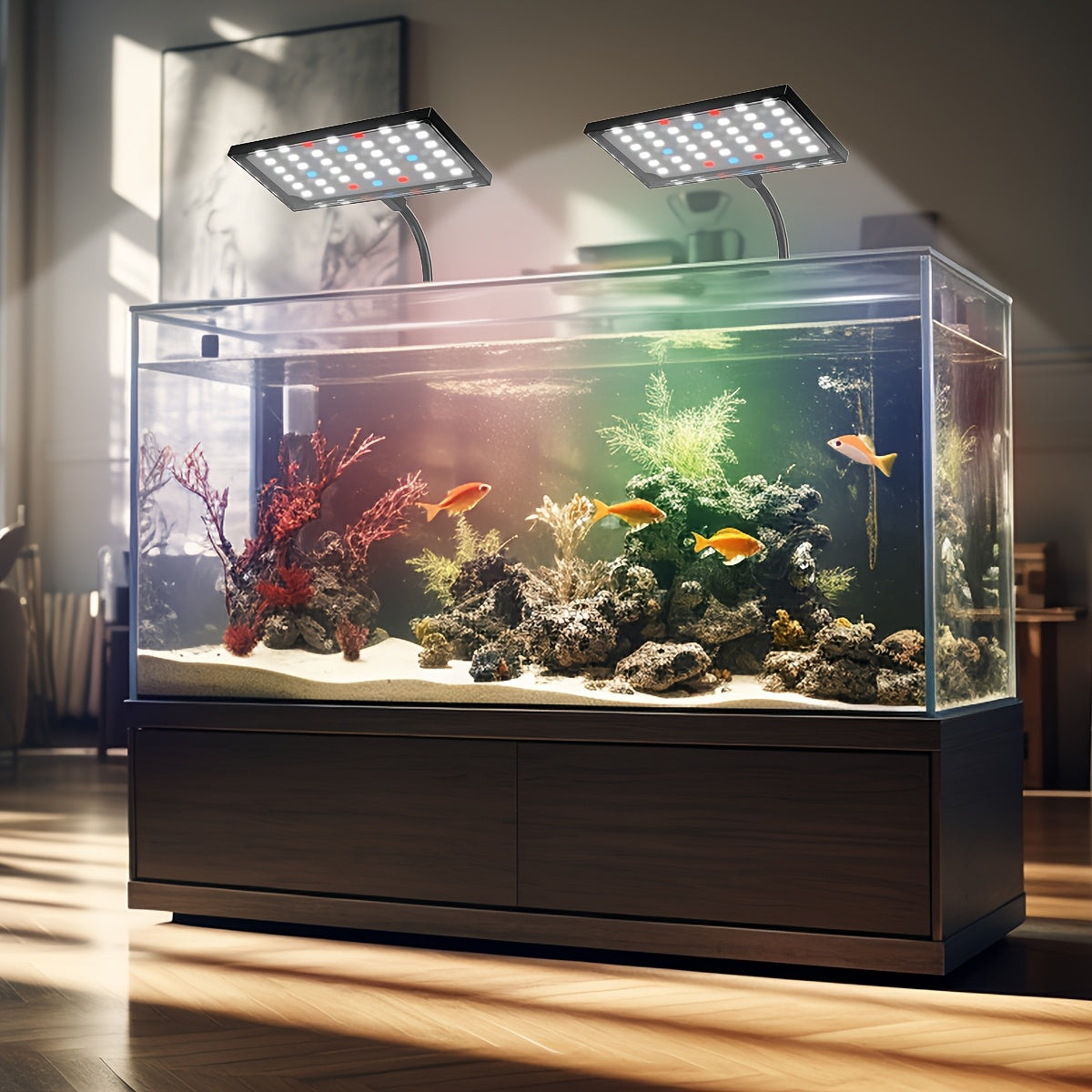 Aquarium Light, Fish Tank Light, Color-Changing RGB Light, Aquatic Plant Light, Landscaping Fixture, Smart Universal Plant Grow Light