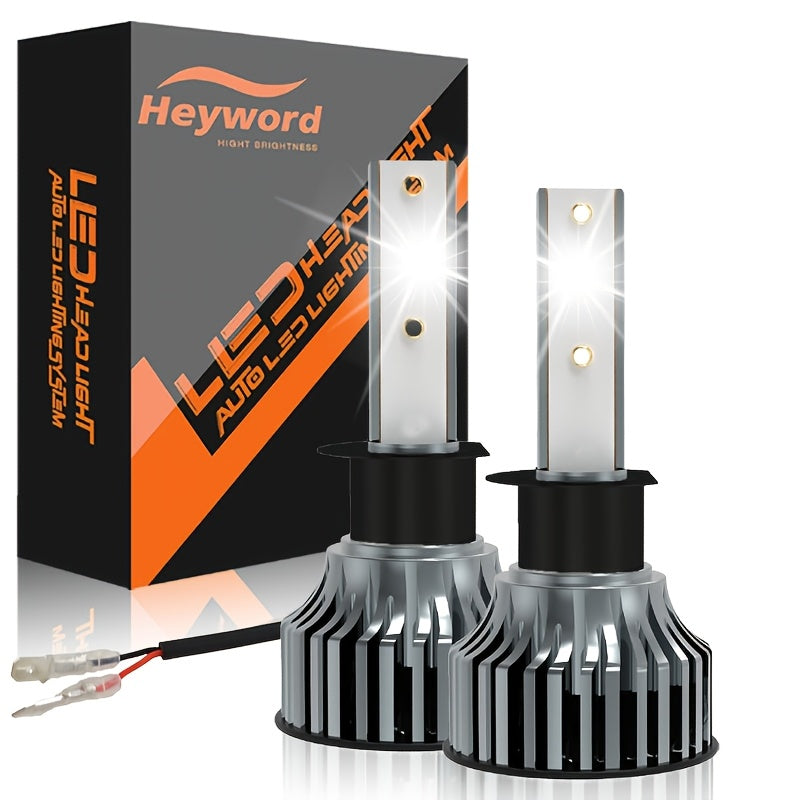 Heyword 2 Sets H7, H1, H3, H4, H8/H9/H11, 9005, 9006, 9012 LED Car Headlight Fog Light, Low Beam, High Beam, Color Temperatures: 4300K/Warm Light, 3000K/Yellow Light, 8000K/Blue Light, 25000K/Ice Blue, 6000K/White Light