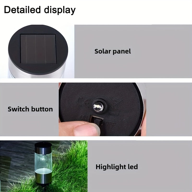 4-Pack Outdoor Solar Waterproof Light, New LED Landscape Light, Durable Solar Security Light, IP44 Waterproof, Suitable for Sidewalk, Courtyard, Garden, Driveway (Cool White/Warm Light)