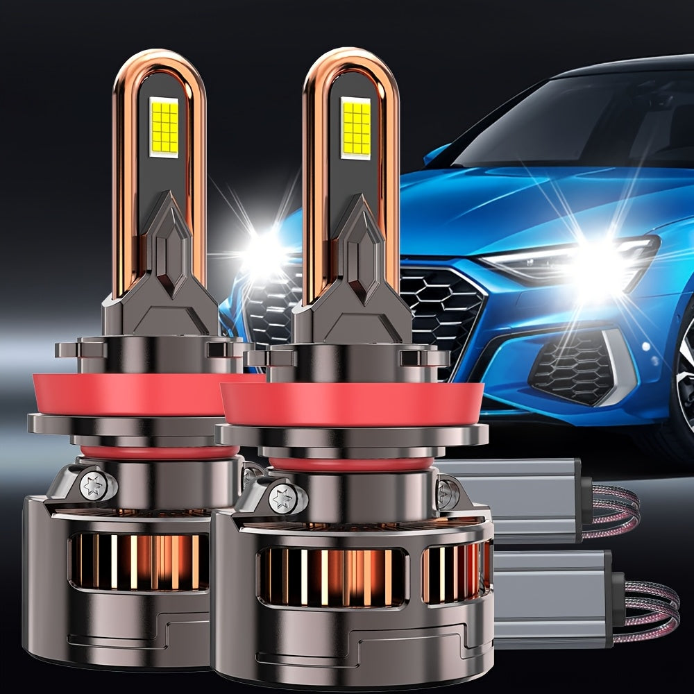 2Pcs 300W High Power LED Headlight Bulbs, with 9005/HB3-QK009 H4/H7/H1/H4/9003/HB2/H11/H18/H16/9012/9006, 60000 Lumens, 7500K, 9570 CSP Chip, 950% Brightness, Compatible with Most Vehicles
