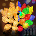 户外圣诞灯 - 84FT 50 LED RGB 颜色变换可连接灯串，专为圣诞装饰/节日装饰而设，非常适合户外节日树和庭院装饰
