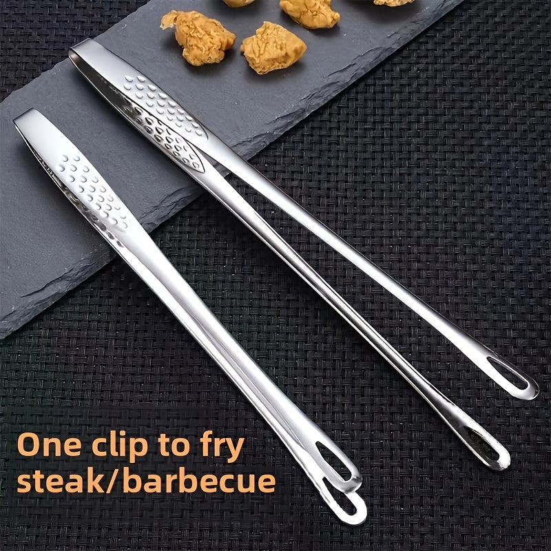 1 or 2 Pack Stainless Steel Multifunctional BBQ Tongs – Bread Tongs, Ice Tongs – For Grilling, Baking & Camping | Durable Kitchen Tool for Restaurant & Home/