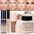 4件/套 液体粉底 Concealer 面部散粉，面部彩妆套装，持久妆效，防水防汗，完美妆容，女士彩妆，哑光质地，适合新手，日常妆容，理想的节日礼物
