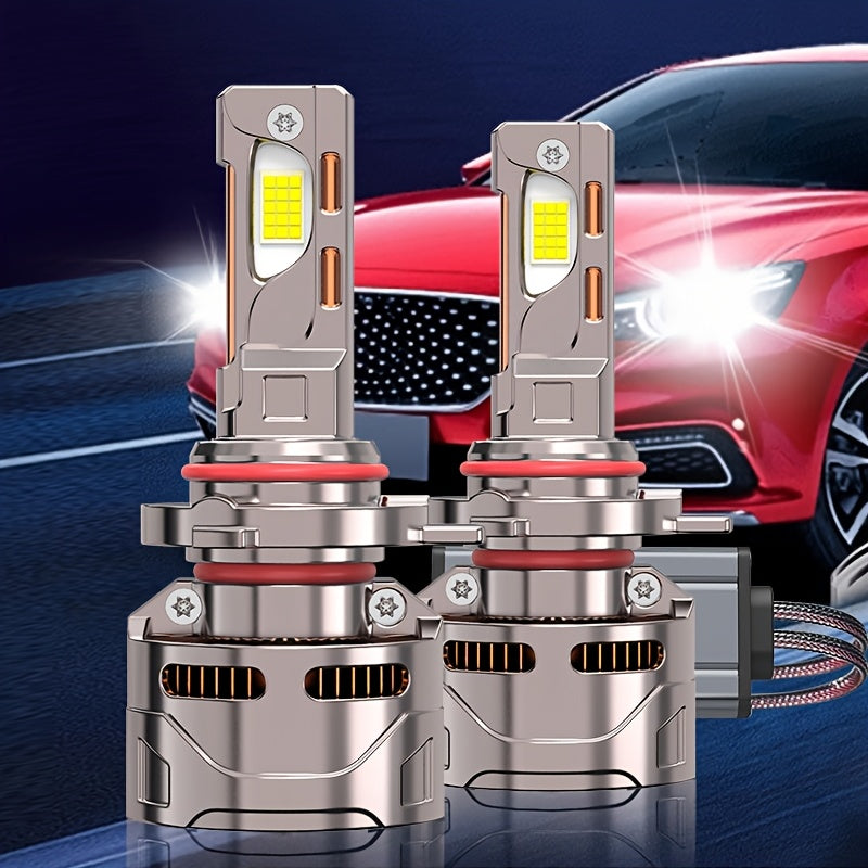 2-Pack External Driver Canbus Plug-and-Play Super Bright LED Car Headlight Bulbs, Compatible with H4/9003/HB2-B010 9005 9006 9012 H8 H9 H11 H16 Models, 280W 1200% Brightness 8890 CSP 12V/24V