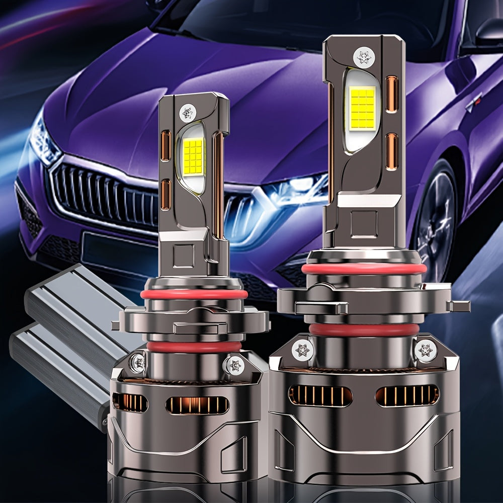 2 Super Bright LED Car Headlight Bulbs, 59400 Lumens, 330W High Power, 12V/24V, Compatible with H1 H4/9003/HB2 H7/H18 H16/H11/H9/H8 9005 9006/HB4 9012/HIR2-O127 Sockets. High/Low Beam Integrated