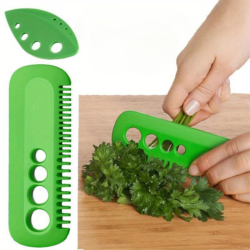 1 Piece Easy-Grip Herb Stripper Tool – Durable ABS Kitchen Gadget with 4-Hole Design for Quickly Stripping Kale, Parsley & Coriander Leaves – Ergonomic & Food-Safe for Efficient Meal Prep