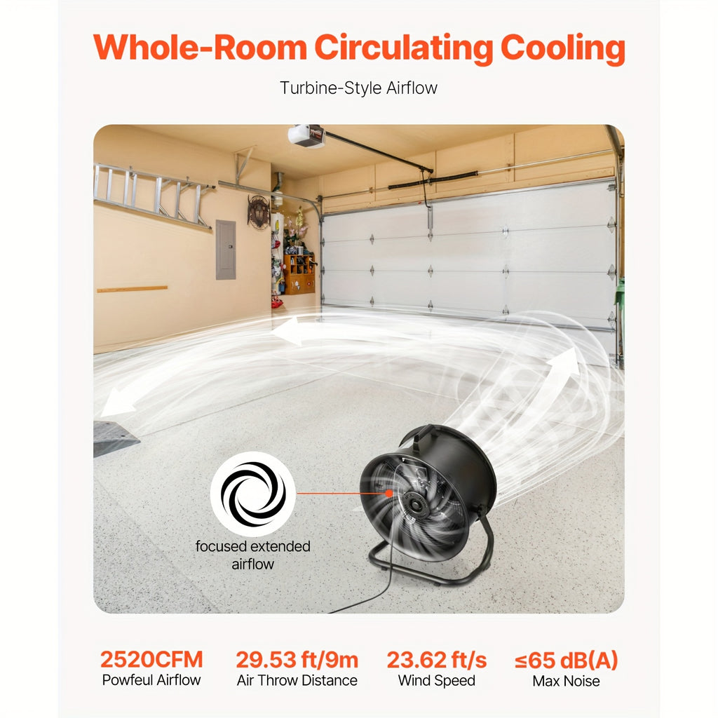 VEVOR 14 Inch Floor Fan, 3-Speed, 360° Tiltable, High Velocity Industrial Fan