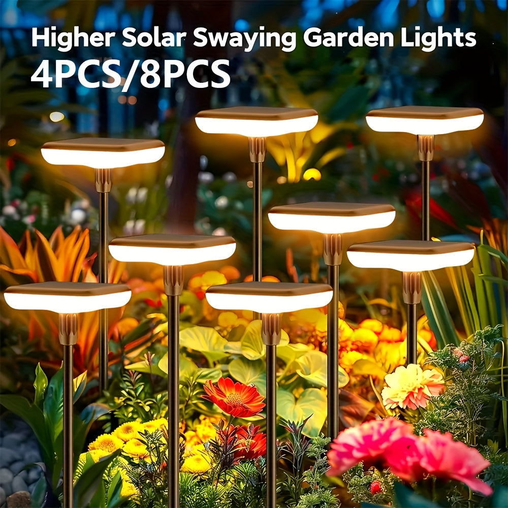 4/8-Piece - LED Solar Light, Outdoor LED Lawn Atmosphere Light, Solar Powered, 1000mAh Battery Capacity, IP65 Outdoor Courtyard Light, Easy Installation, Suitable for Courtyard, Porch, Lawn, Garden Decoration