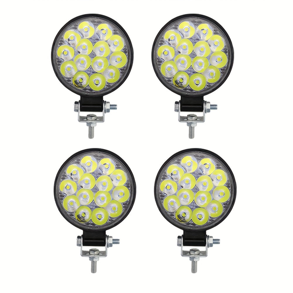 4-pack 3-inch mini square LED work light, off-road auxiliary light, modified headlight, flood/spot dual-purpose light, suitable for cars, trucks, SUVs, 48W, 9-30V