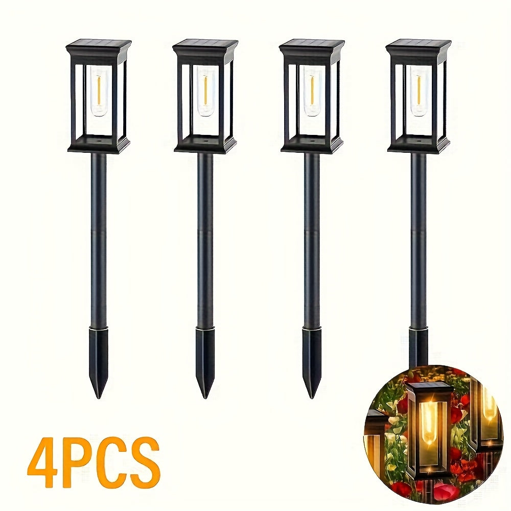 4 Pack Solar Courtyard Light, Upgraded High-Brightness Outdoor Solar Light, Perfect for Patio, Driveway, Walkway, Landscape and Courtyard Decoration