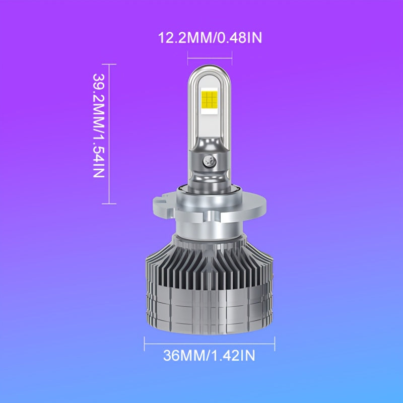 2-Pack 9005 9006 9012 d2h H1 H3 H4 H7 H11 High Power 7545 CSP Chip 800% Brightness Increase 6000K Color Temperature Super Bright Car LED Headlights U-Shaped Copper Tube Fast Heat Dissipation with Cooling Fan Aluminum Housing Car Headlights Easy to Install