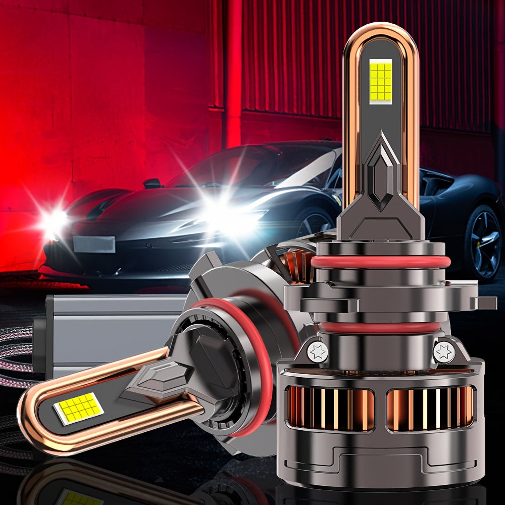 4-Pack, 2Pcs 9005 + 2Pcs H11, H4 Car LED Headlights, H7 LED Bulbs, 120,000 Lumens, Low/High Beam, H1, H4/9003/HB2, H7/H18, H8/H9/H11/H16, 9005/HB3, 9006/HB4, 9012/HIR2, 12V/24V, with External Driver, No Battery Needed