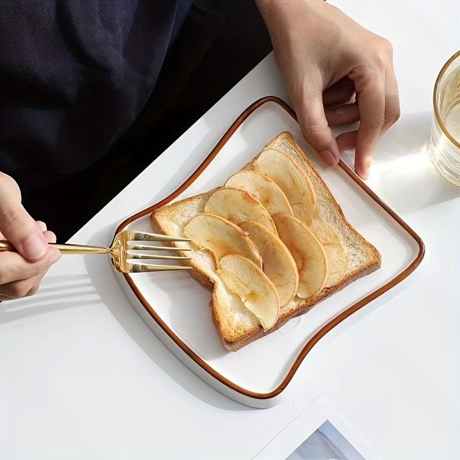 1/2 Pcs, Ceramic Breakfast Plate, Dessert & Bread Plate, Home Ceramic Steak Plate, Pasta Plate – Perfect for Steak, Bread, Pasta, Sushi