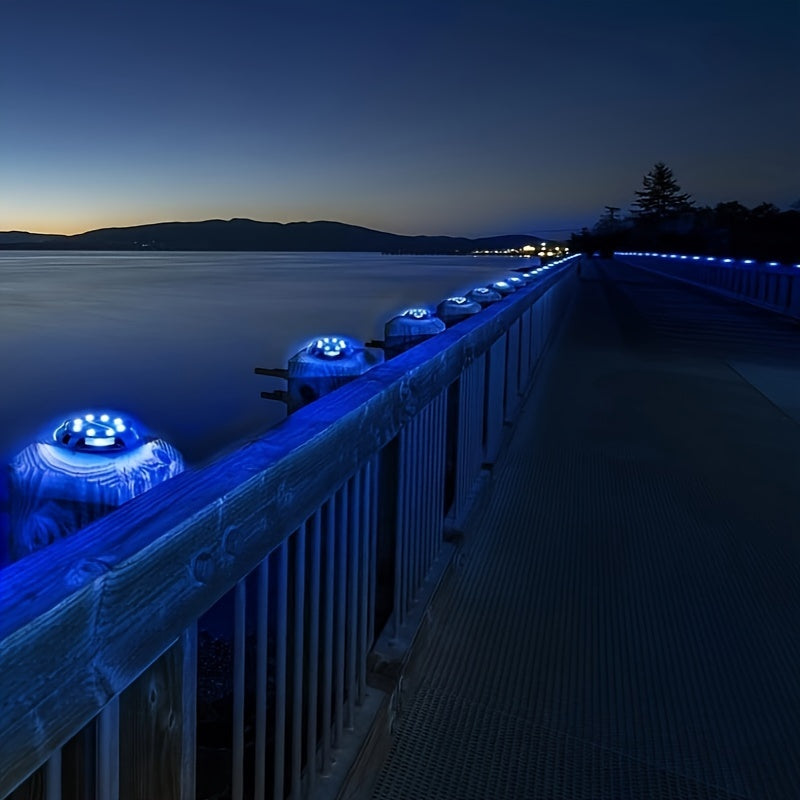 Blue Solar Outdoor Light Path Light 12-Pack, High Brightness Solar Ground Light Uplight Side Light, IP67 Waterproof Solar Deck Light, Suitable for Halloween Decoration