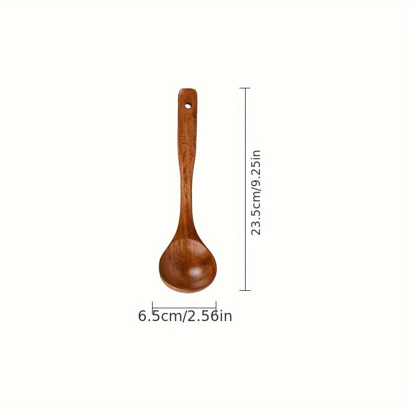Wooden Kitchen Spoon | Non-Stick Pan Safe, Durable Wooden Handle, Perfect for Soup & Cooking