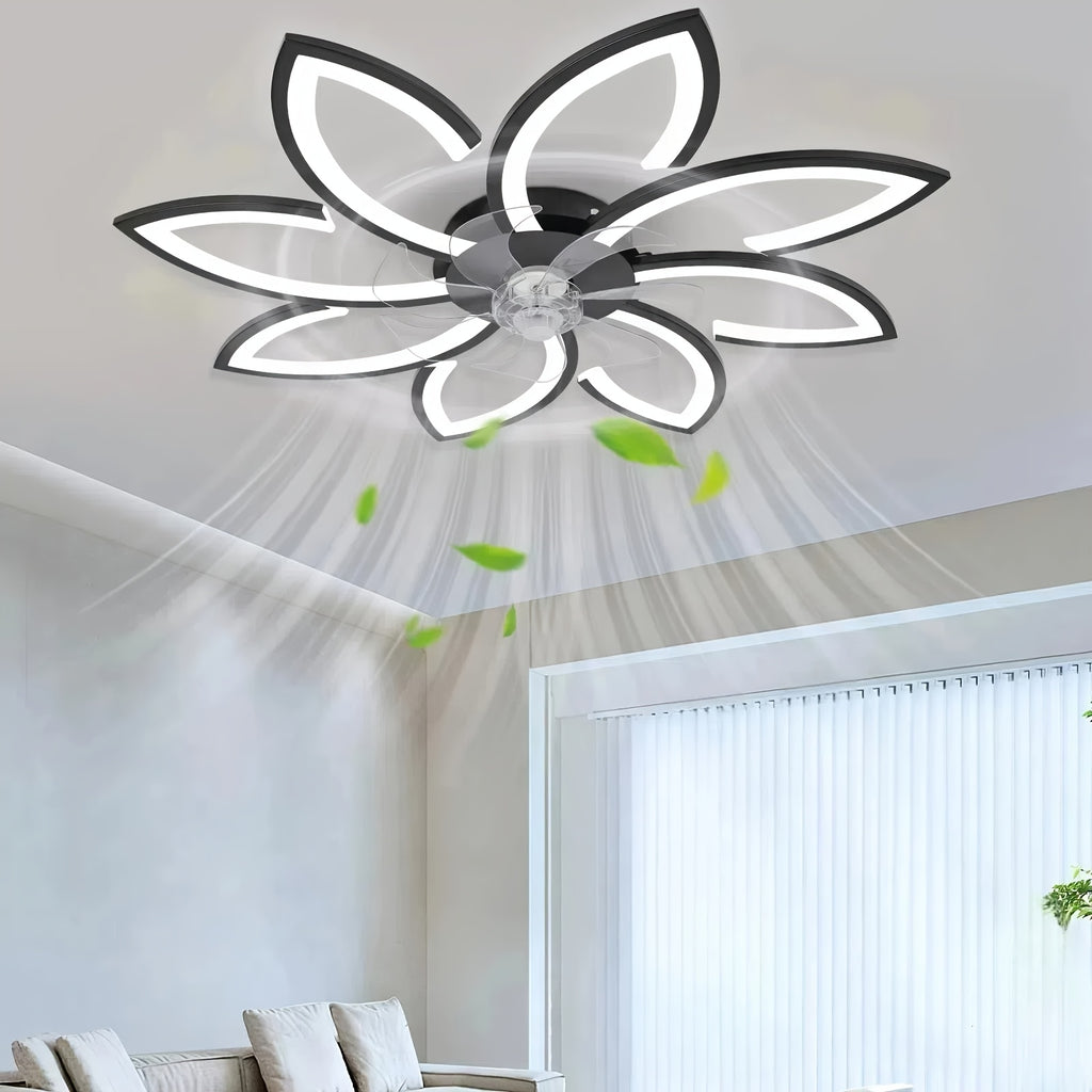 35 Inch Ceiling Fan with Light, Modern LED Acrylic Ceiling Fan Light, Dimmable & Speed Adjustable, Reversible Motor, Ideal for Living Room, Bedroom, Kitchen