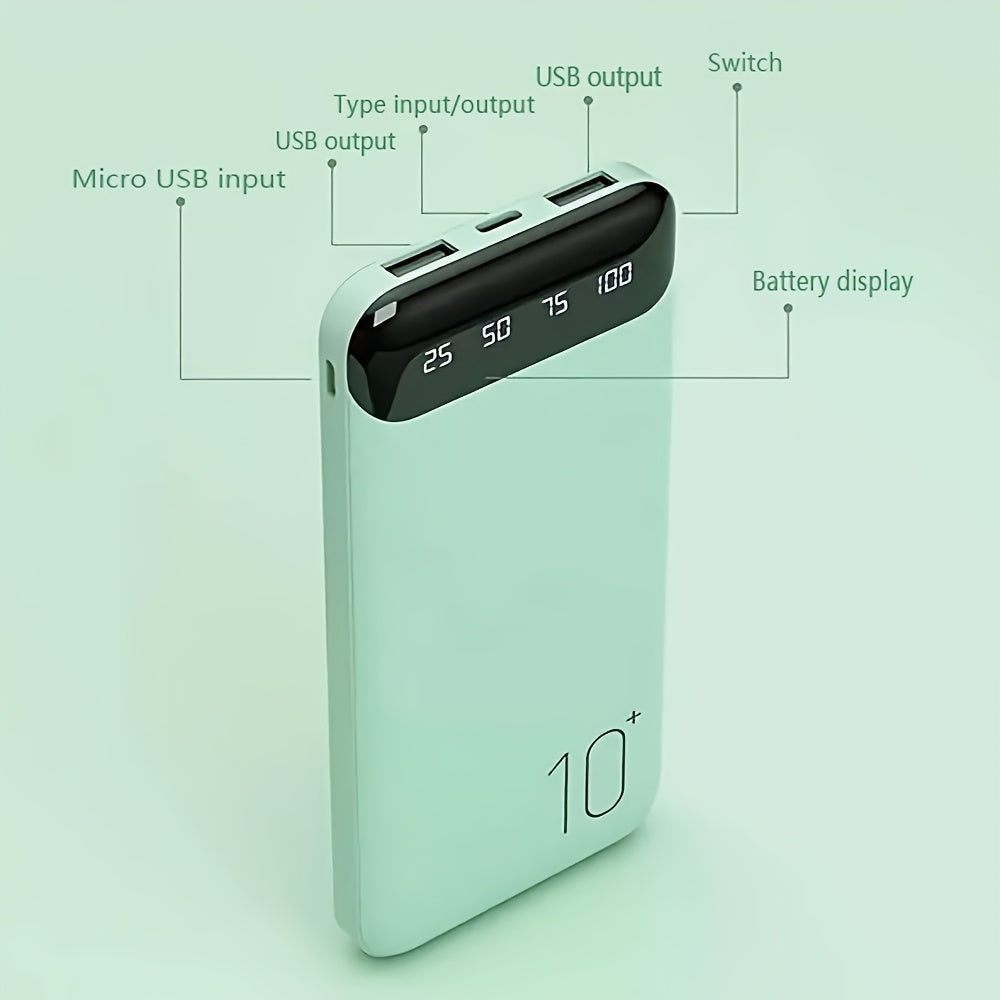 JONKUU 10000mAh Portable Charger with 22.5W PD & QC 4.0 Fast Charging, 3 Outputs + 2 Inputs, USB-C Input/Output, Compact Lightweight External Battery Pack for iPhone, Android Tablet, Phone, Multidevice Charging, Sleek Design, Sturdy Construction, Smartpho