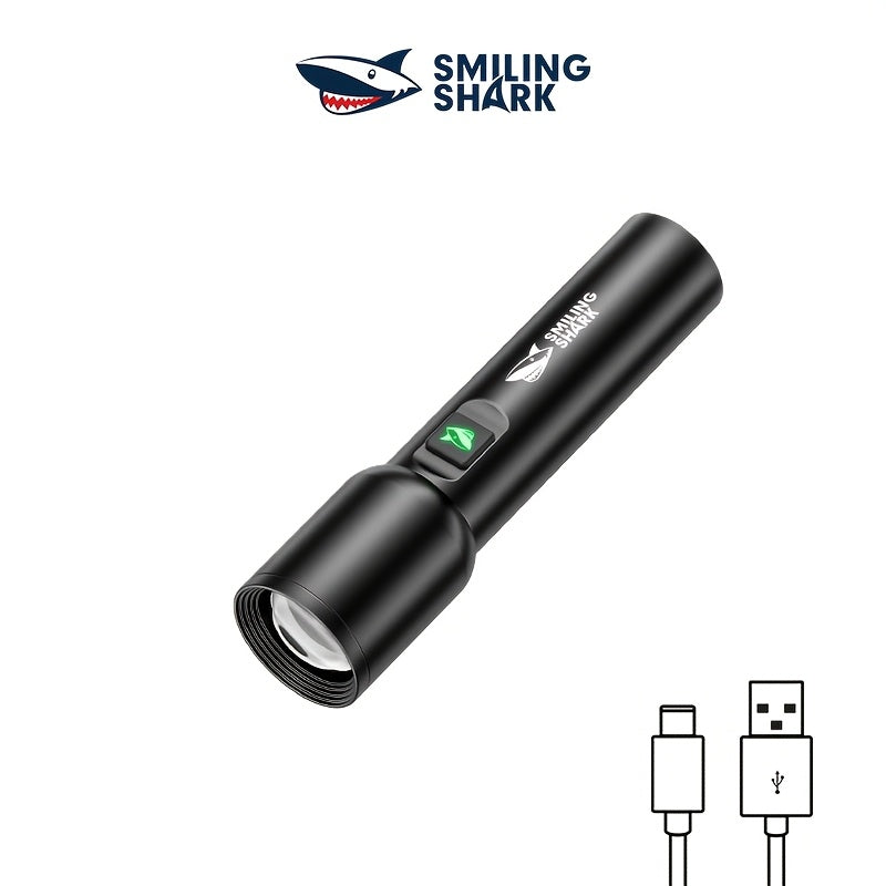 1PC RGB Photography Flashlight SMILING SHARK LED Torch SD5464 Zoomable Multi-Mode Type-C Charging White/Orange/Warm/Blue/Pink/Purple Dimmable Fill Light Colorful Ambient Light for Photography Lighting