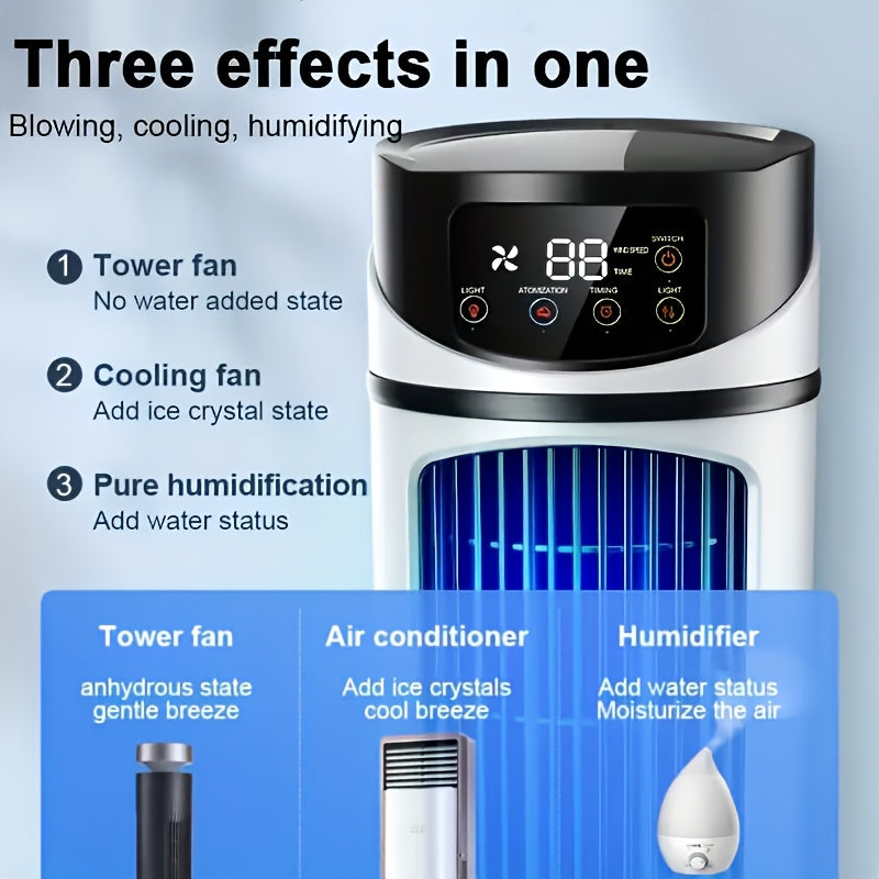 3 Second Fast Cooling 6 Speed USB Portable Air Conditioner Humidifier Fan, Ultra Quiet 25dB, 6 Hours Timer, Instant Cooling Perfect Festival Gift for Home Office Dormitory