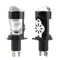 1pc/2pcs H4 Bulb 55000 Lumens 350W Extremely Bright 6000K White Light High/Low Beam Function with Clear Cutoff Line H4/9003/HB2 12V 24V Auto Motorcycle Mini Projector Lens, No Battery Included
