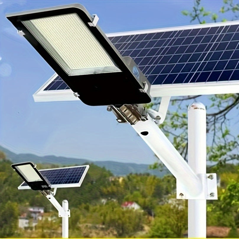 300 High-Brightness High-Efficiency Solar Street Light, Outdoor Parking Lot Light, Commercial Dusk-to-Dawn Motion Sensor Floodlight, High-Brightness LED Beads, Monocrystalline Silicon Solar Panel, Lithium Iron Phosphate Battery