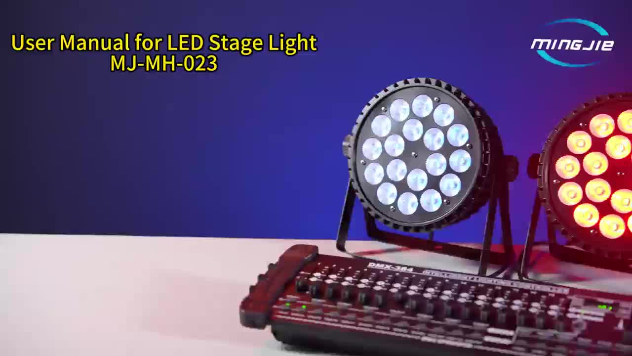 LED 18X10W RGBW 4-in-1 Par light 180W, with remote control, stage light, LED lighting, ambiance light, effect light, supports DMX512 signal transmission, suitable for DJ, disco, KTV, wedding parties, group broadcasts