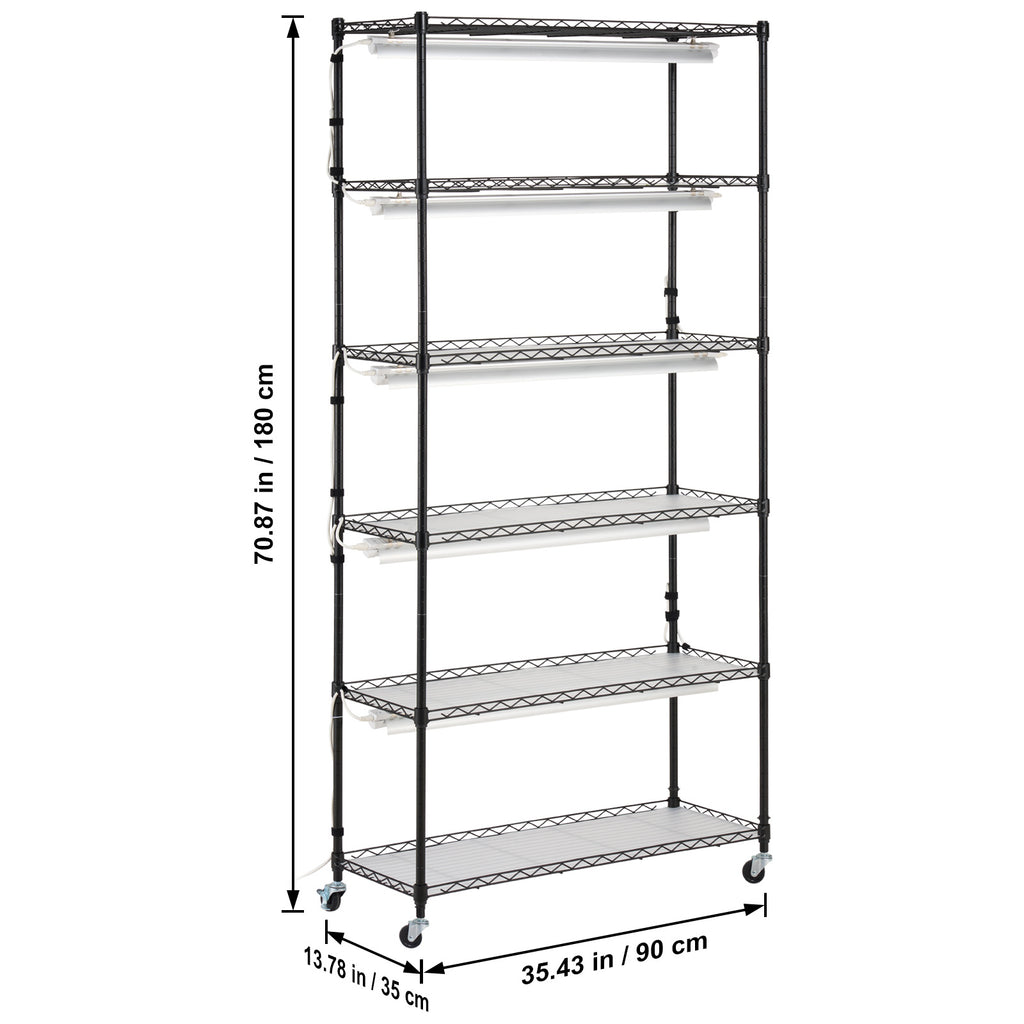 VEVOR Plant Stand with Grow Light, 6-Tier 180cm 120cm / 180cm 90cm 59.1"/70.9" Indoor Plant Grow Rack