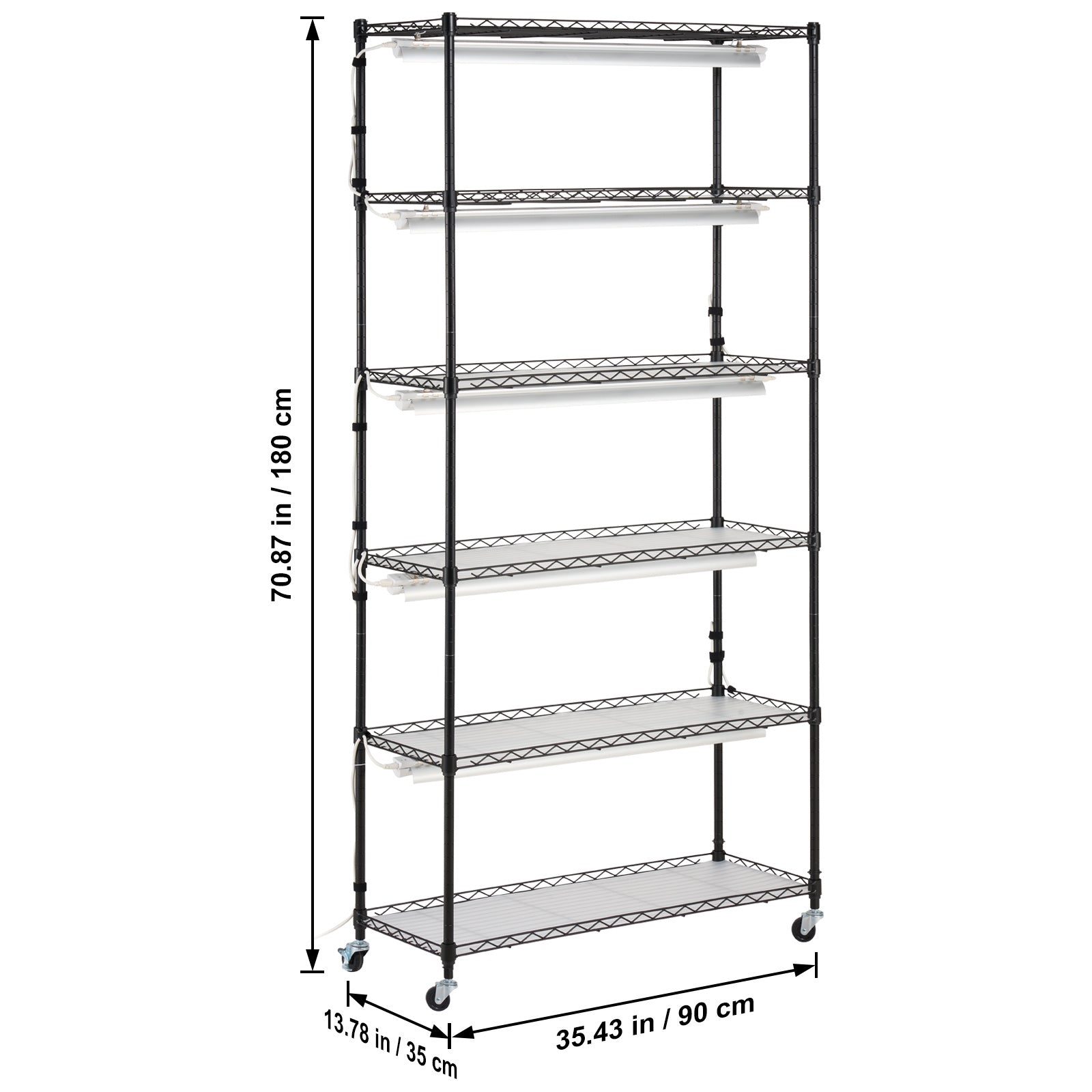 VEVOR Plant Stand with Grow Light, 6-Tier 180cm 120cm / 180cm 90cm 59.1"/70.9" Indoor Plant Grow Rack