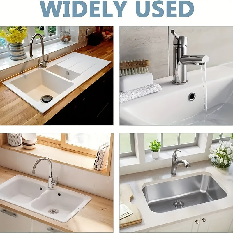 [Elegant Sink Drain Cover] 1/2/4pc Stainless Steel Decorative Drain Cover - Leak-Proof Design, Easy Install with Knob, for Bathroom & Kitchen, Modern Minimalist Style, Kitchen Sink Accessory
