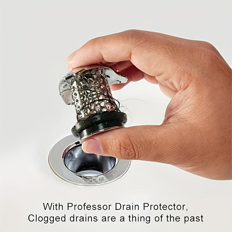 304 Stainless Steel Bathtub Drain with Hair Catcher - Rustproof, Durable Hole Design for Efficient Drainage & Clog Prevention, Modern Bathroom Sink/Shower Drain Cover, Modern Metal Finish, High-Quality Surface