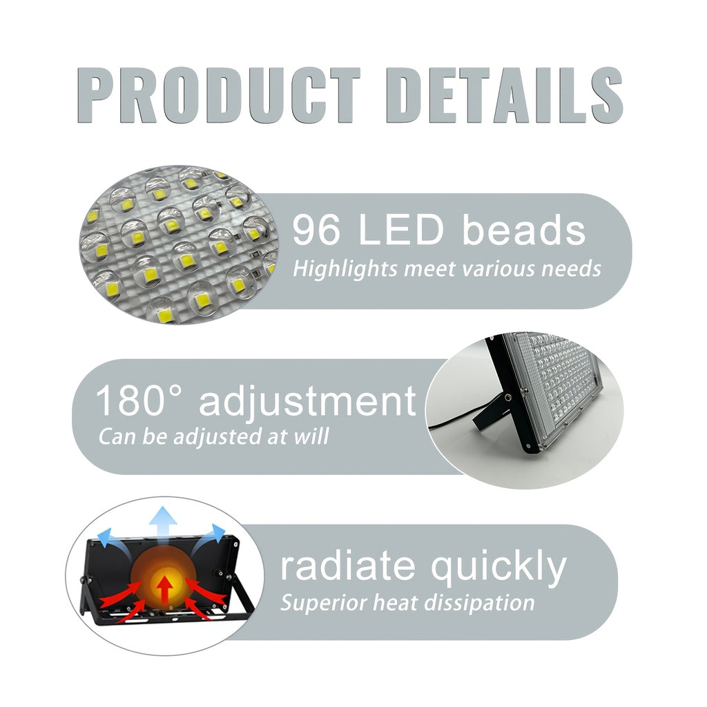 96 LED USB White Flood Light, with Switch and 66.9-Inch Power Cord, Low Voltage 5V, USB Plug, Desktop or Wall Mount, Suitable for Workshop/Warehouse/Studio Desk Office Lighting