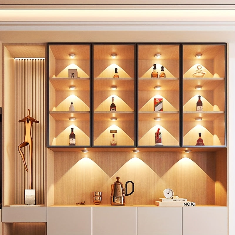 Rechargeable magnetic small spotlight for display cabinets, decorative sensor light for wine cabinets, product light and shadow lamp for cabinets and wardrobes