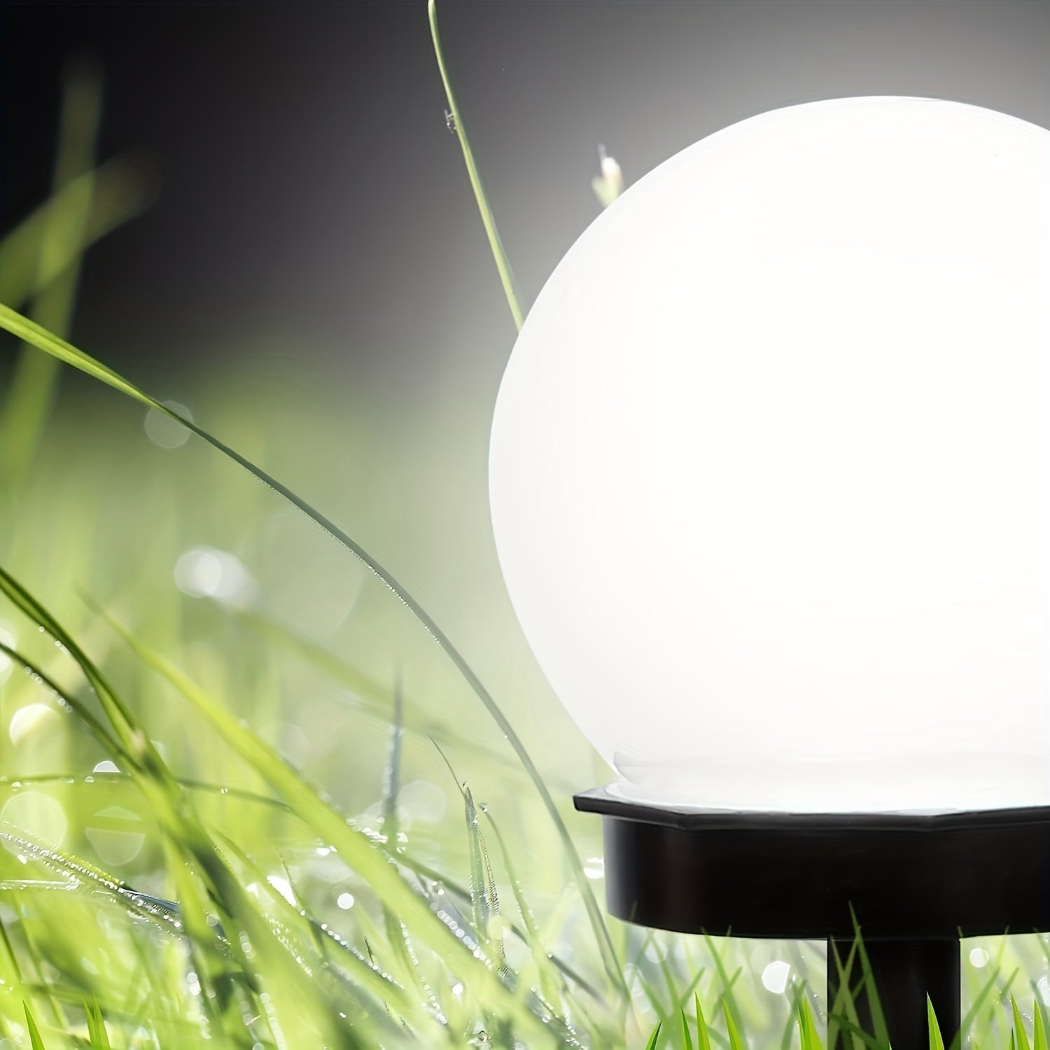 Solar White Ball Lawn Light Landscape Spotlight, White LED Outdoor Globe Courtyard Light, Perfect for Garden, Lawn, Pathway, Walkway Decoration, Solar Globe Light, Street Light, Floor Lamp, Perfect for Festival Party Decorative Light 6pcs
