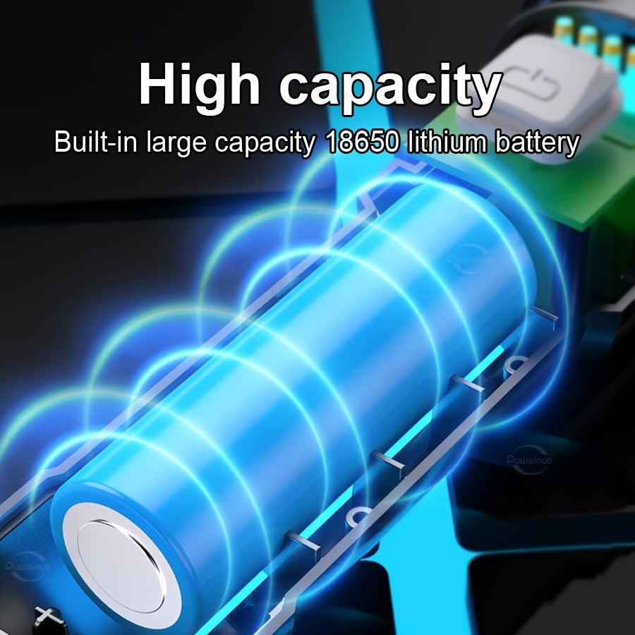 2000LM Ultra-Bright Portable Flashlight, High-Power Rechargeable LED Flashlight with Built-in Battery, Super Strong Handheld Flashlight, Long-Distance Zoomable Focus, Safety Lighting