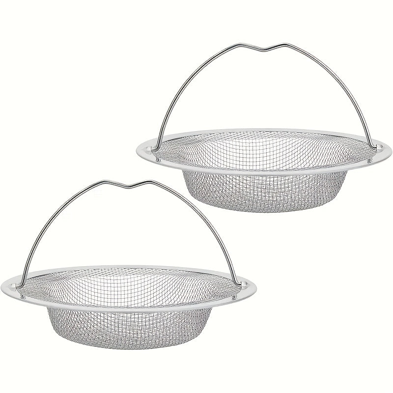 2-Pack Kitchen Drain Strainers – Anti-Clog Stainless Steel Sink Drain Traps, Fits Various Diameters, Mesh Design for Kitchen & Bathroom – Mother's Day Gift, Ideal for Easter, Valentine's Day & Birthdays