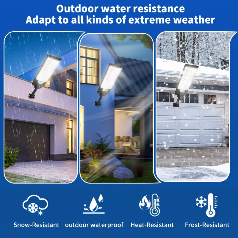 2/1 Pack 3D Curved Integrated Solar Street Light with Sensor, Solar Street Light with Remote Control, Perfect for Parking Lots, Courtyards, Gardens, Villas, Outdoor Solar Light