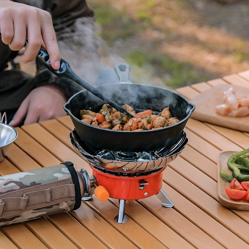 Portable Windproof Camping Stove - Stainless Steel, Foldable Design, Ideal for Outdoor Adventure, Hiking and Picnic