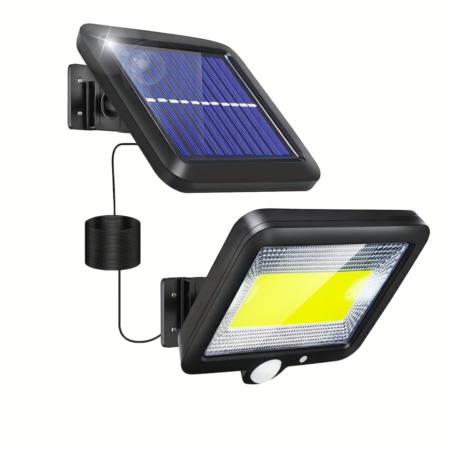 100 LED Solar Wall Light, Outdoor Garden Solar Spotlight with Motion Sensor, 3 Lighting Modes, Waterproof Wall Lamp for Garden Street Porch Yard Decoration