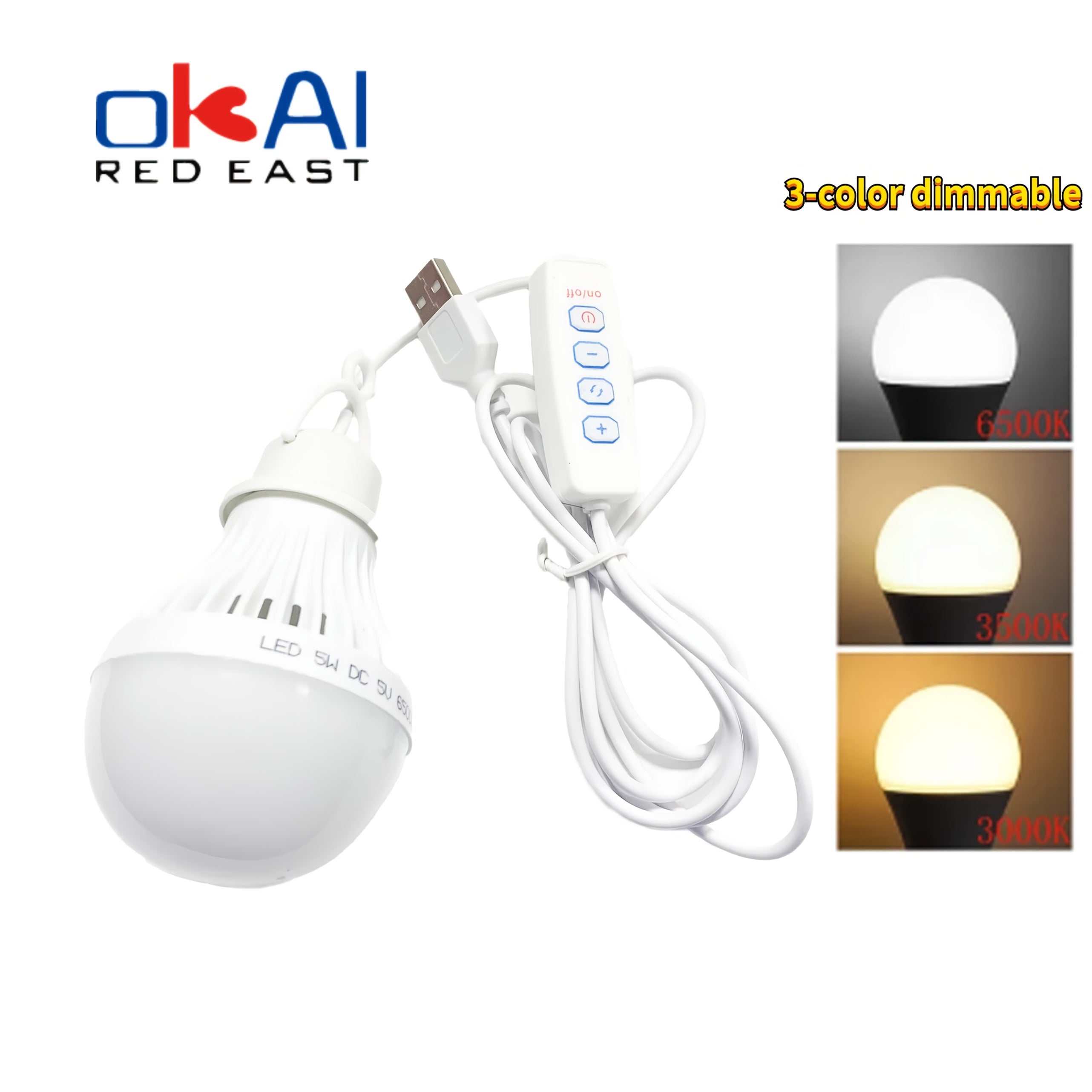 USB powered 5W/7W DC5V LED camping bulb - tri-color dimmable emergency light with hook, suitable for tents, outdoor, barbecue, fishing and repair - energy-saving portable indoor/outdoor lighting, fishing night light | portable LED bulb