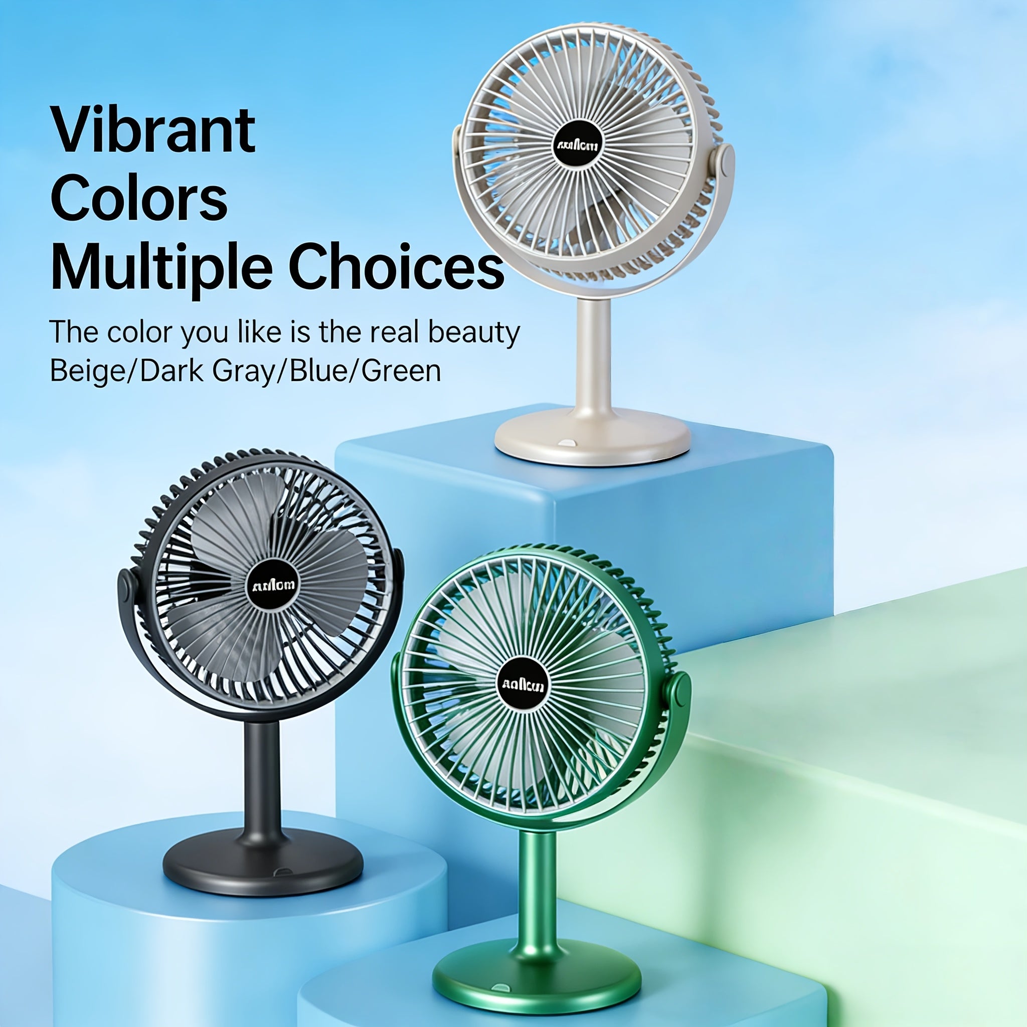 Multifunctional Adjustable Hanging & Desktop Fan | 5 Speed Levels, Built-in Light, USB Charging Port, 360° Adjustable, Triple Fan Design, High Power & Large Capacity Battery, Perfect Partner for Home, Bedroom, Living Room