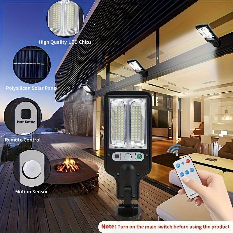 Super Bright 78LED Remote Control Sensor Street Light Area Lighting, Smart Wall Light Upgraded Lithium Battery 1200mAh with Remote Control, 3 Functional Modes, Switchable Automatic Lighting in Darkness, Suitable for Roads