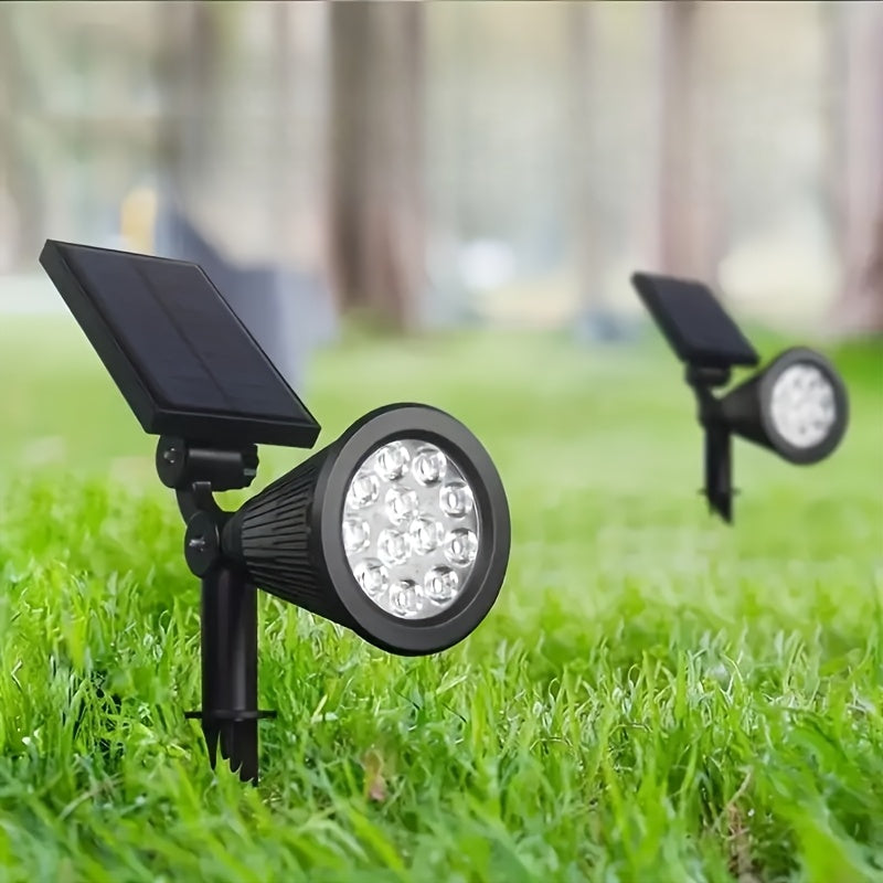 9 LED Solar Spotlight, Color & White Outdoor Garden Lawn Light, Easy Installation, Ideal for Exterior Wall Stair Patio Courtyard Swimming Pool