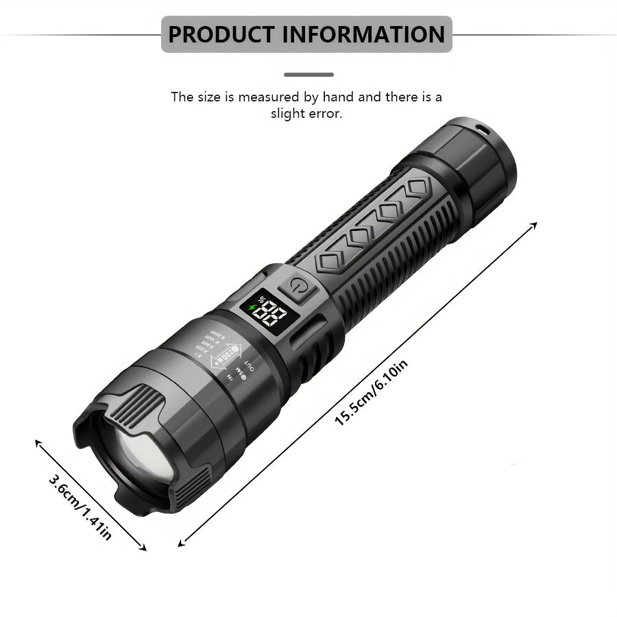 IPX6 Waterproof Flashlight with Clip, Multifunctional All-in-One Light, Power Outage & Night Riding Lighting, Easy Installation & Use, Adjustable Brightness Levels, Rechargeable, Perfect for Events and Camping