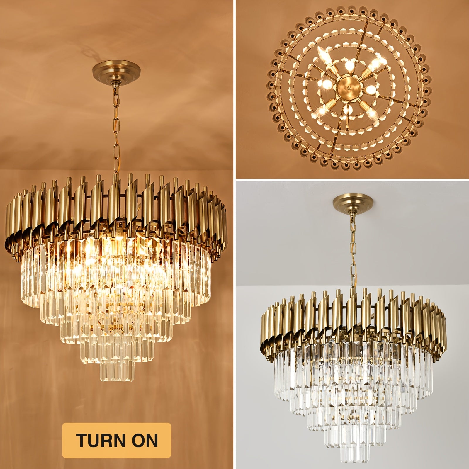 600 large gold crystal chandelier