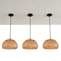 Bamboo pendant light, 3-pack bohemian hand-woven basket pendant light, bohemian bamboo chandelier, hardwired ceiling pendant light, bamboo woven wicker chandelier, suitable for bedroom, kitchen, living room.