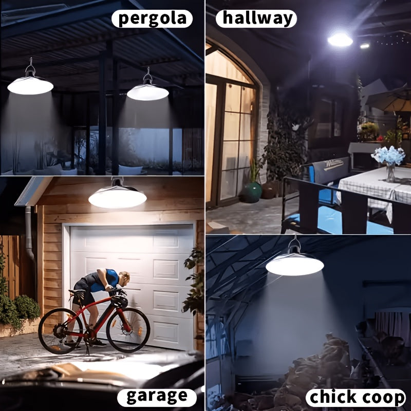 Solar Pendant Light - Dual/Single Head, Outdoor and Indoor Lighting, Suitable for Patio, Garage, RV Camping - Adjustable Brightness, Easy Installation, Outdoor Solar Light