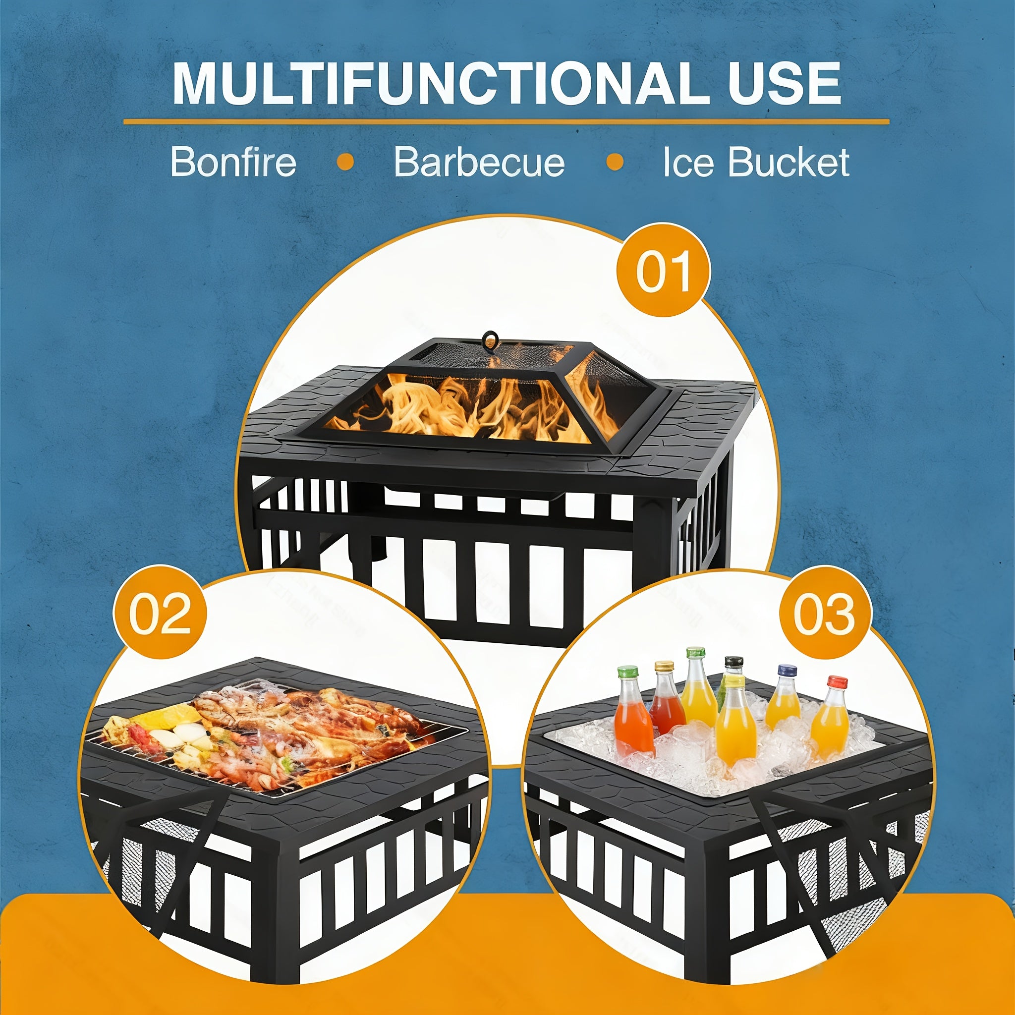 32-Inch Square Fire Pit