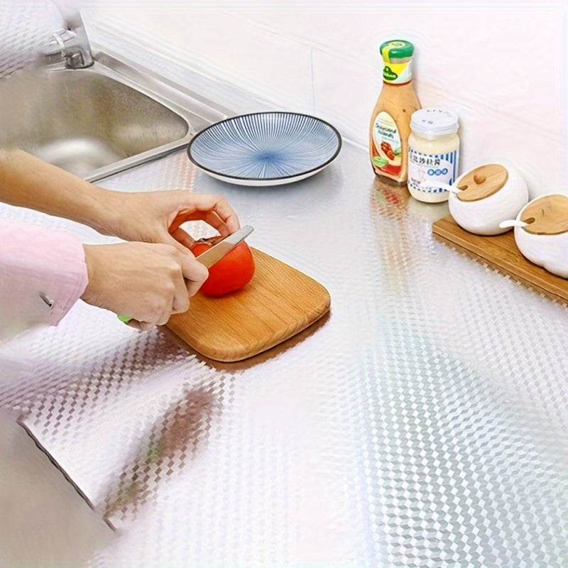 耐高温铝箔厨房贴纸，1卷装——高品质材质，适用于背板、瓷砖及墙面抽屉内衬，经久耐用且易清洁，助力厨房收纳 | 现代厨房装饰 | 坚固耐用厨房贴纸